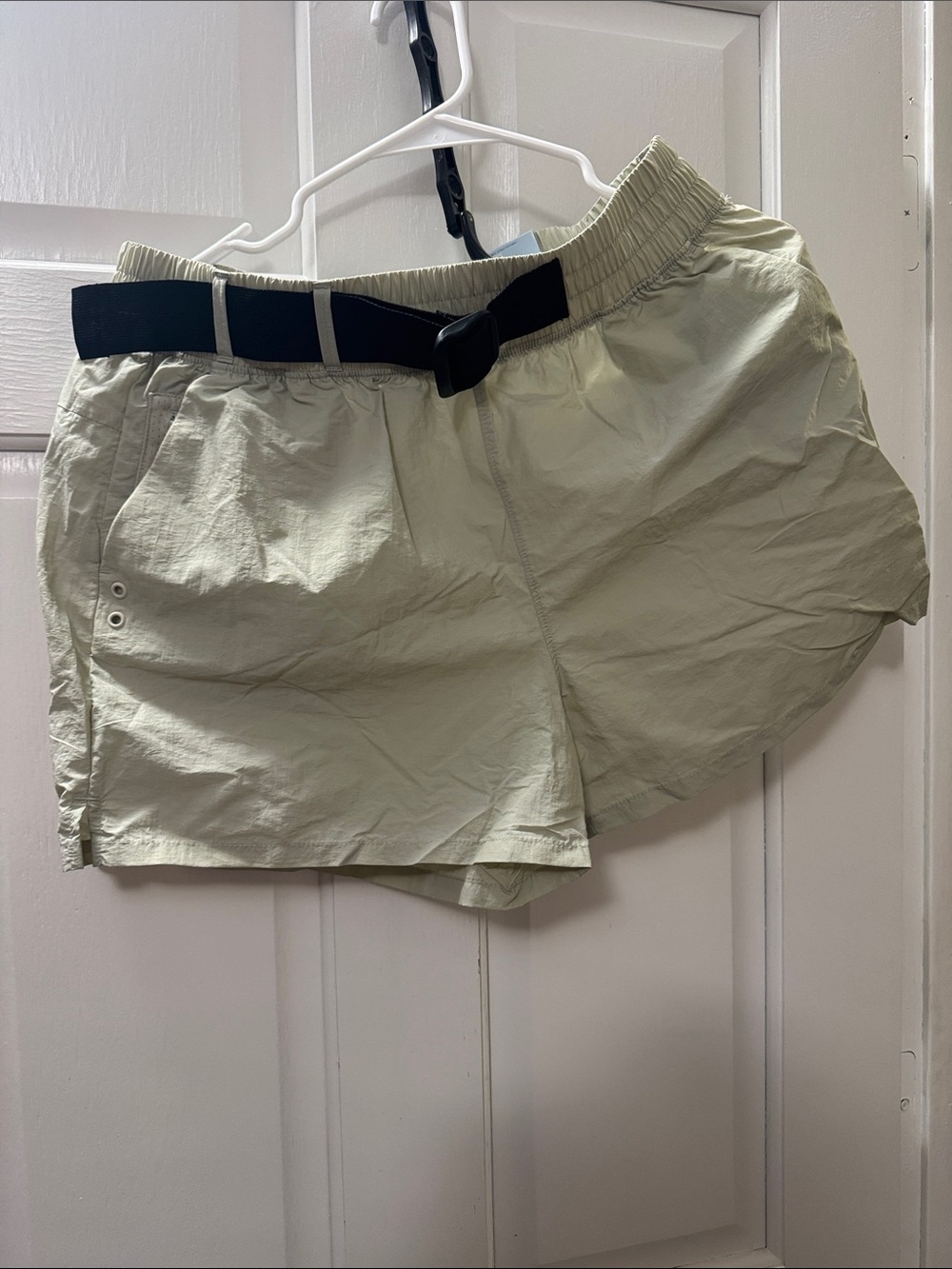 Light Sage Women's Athletic Shorts with Belt